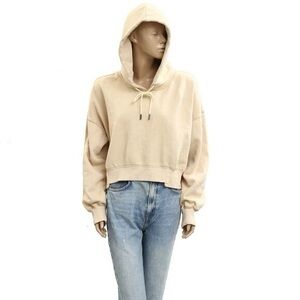 Free people movement cropped beige hoodie pullover